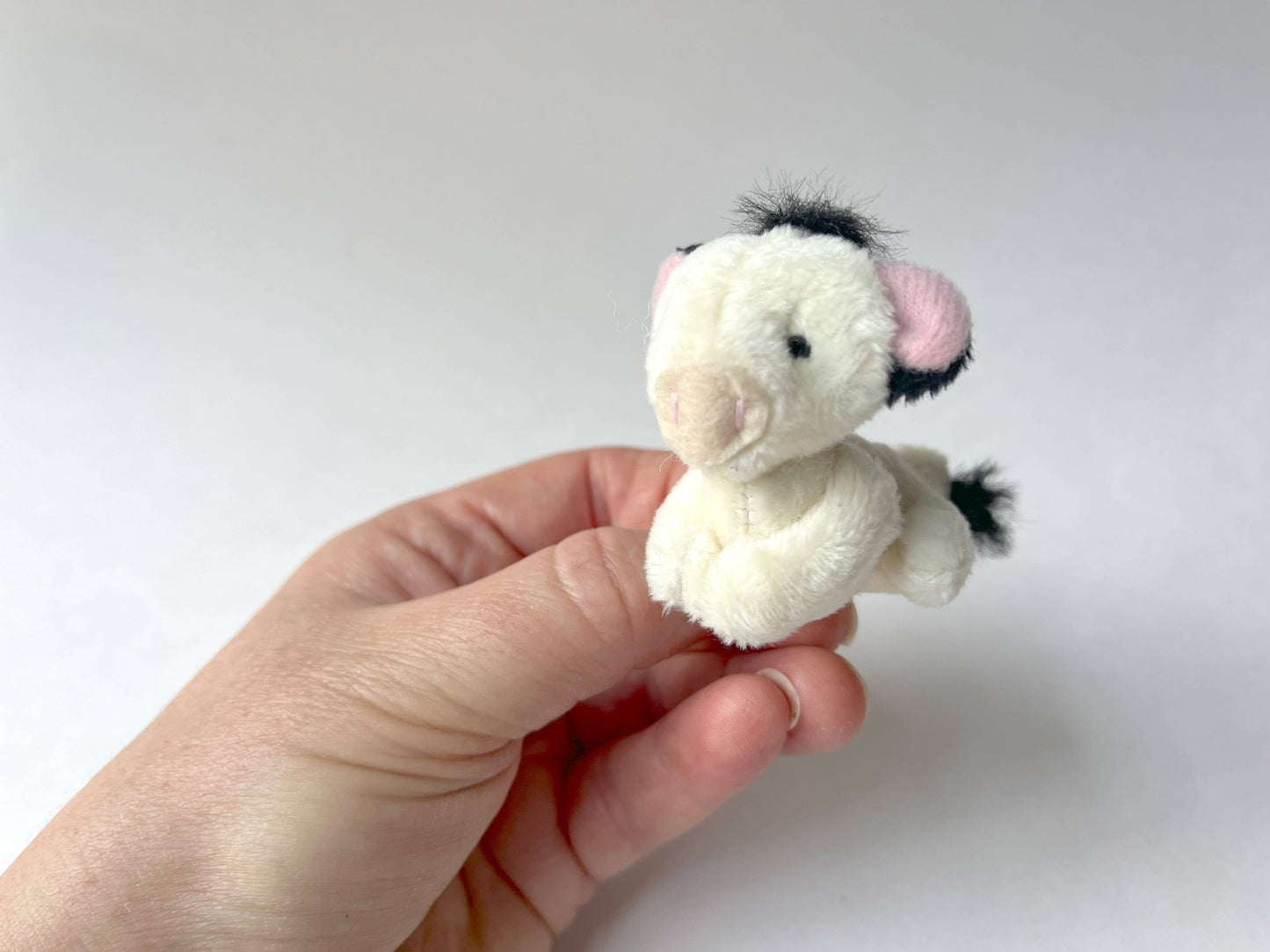Miniature Plush Cow Keychain Pendant Backpack Charm Doll Toy