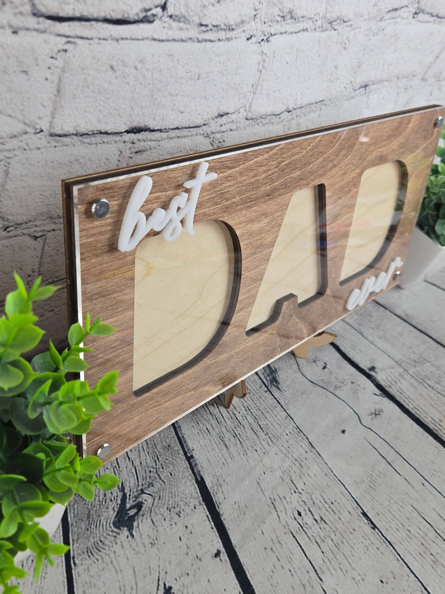 Best Dad Ever 3-Photo Picture Frame