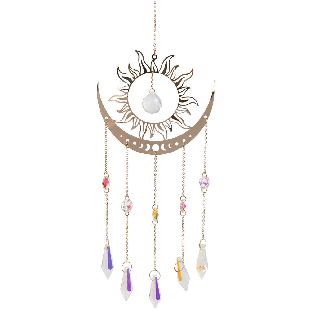 SUN, CRESCENT MOON, & MOON PHASES SUNCATCHER