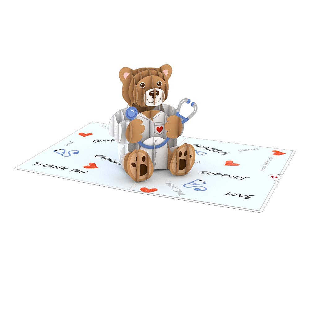 Doctor Bear 5''x7'' Card, Pop-Up Cards, Thank You Cards