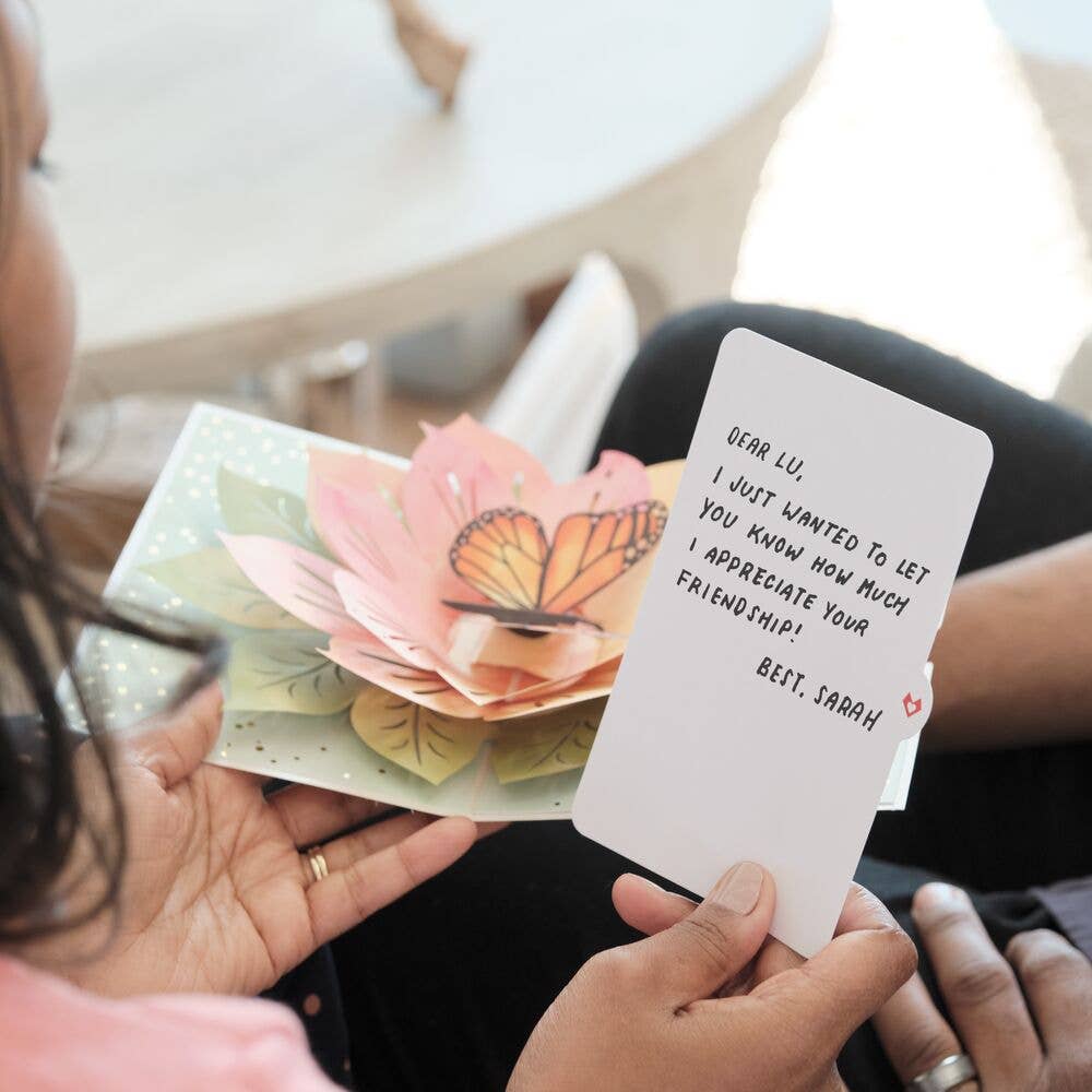 Monarch Butterfly Bloom Card, 5x7" Pop-Up Cards