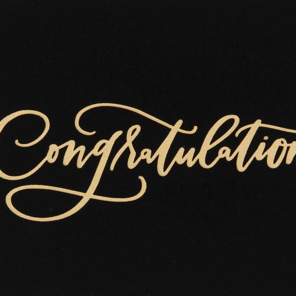 Gold Lettering with Black Flocking Congratulations Card