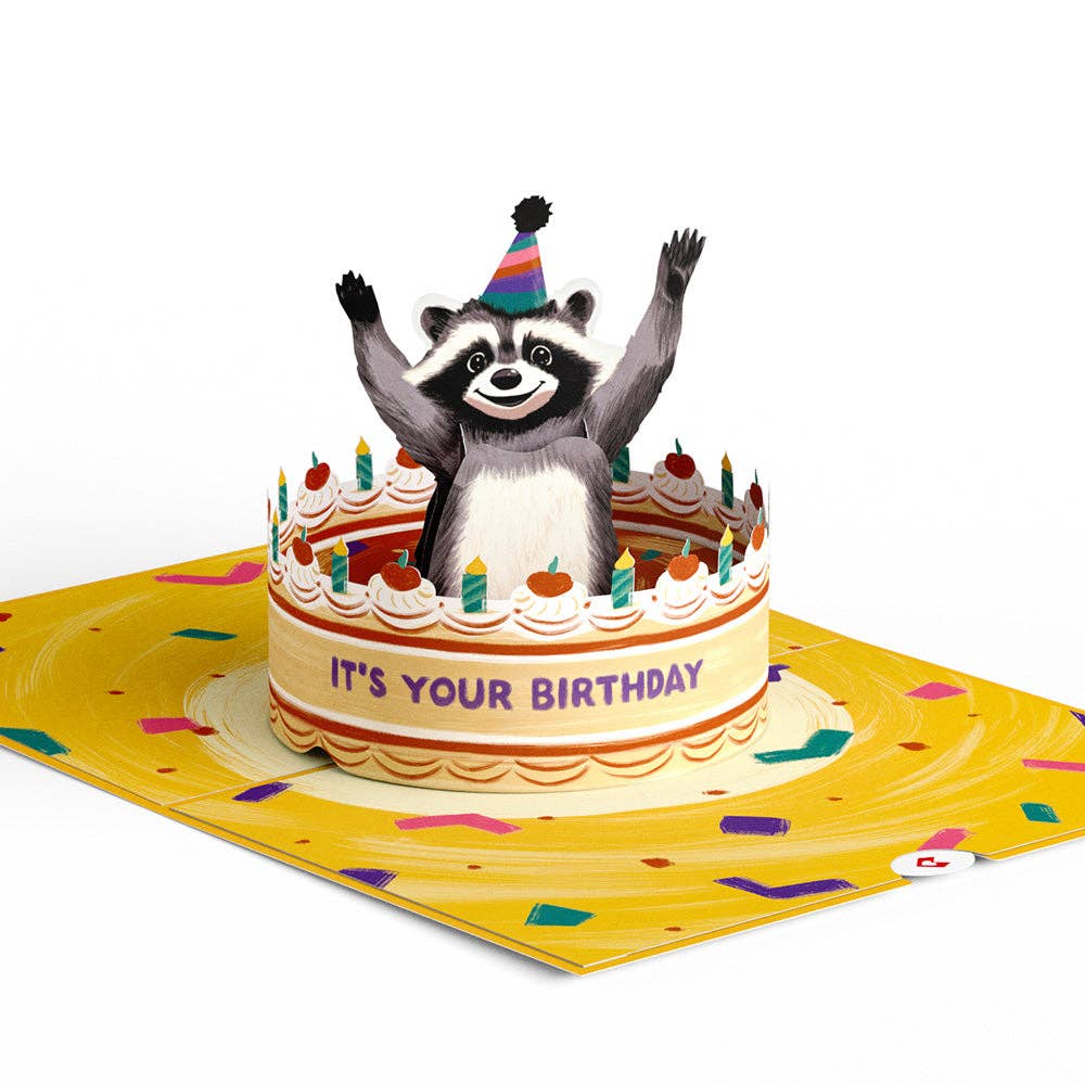 5x7" Go Feral Raccoon Birthday Pop-Up Card