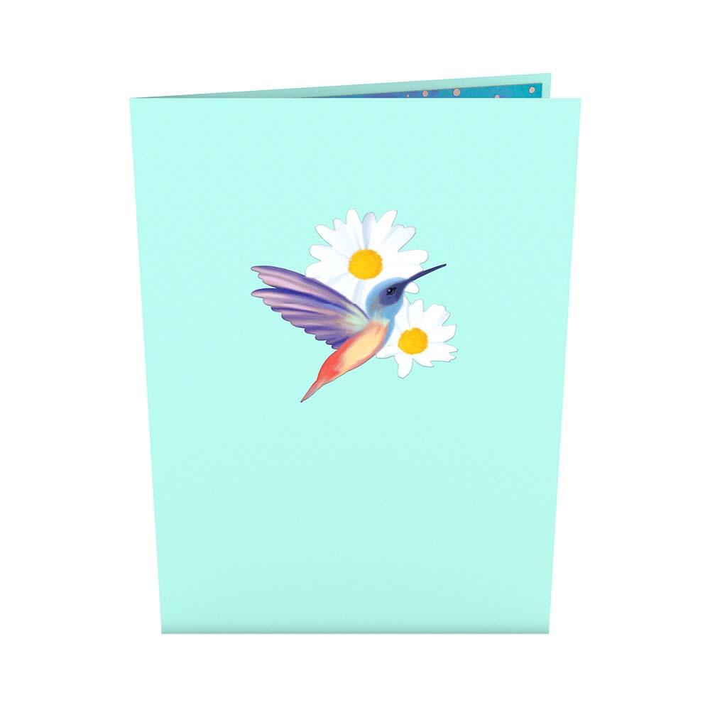 Daisy Patch Hummingbirds 5''x7'' Card, Flower, Pop-up card
