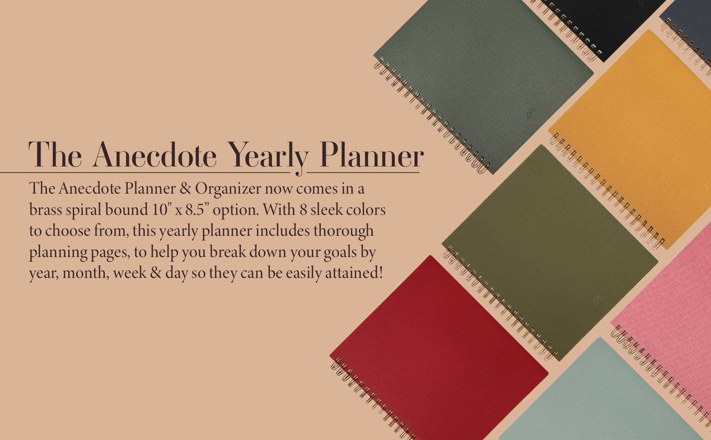 The Yearly Planner -Undated 52 week planner - Spiral Bound