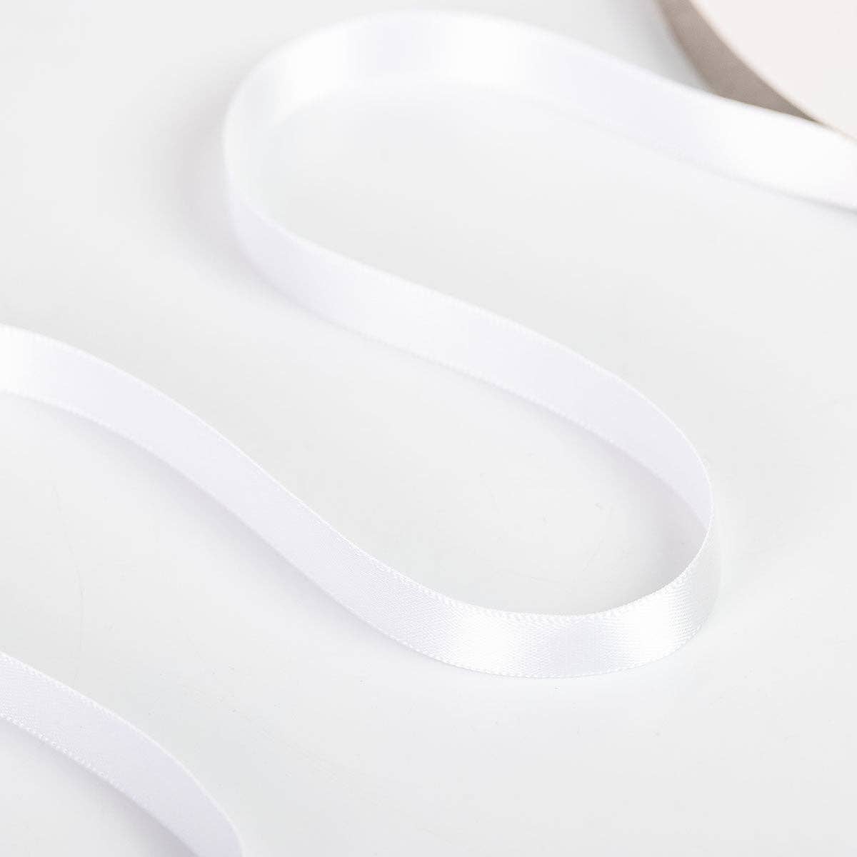 White 05 Double Faced Satin Ribbon 100-Yard Roll