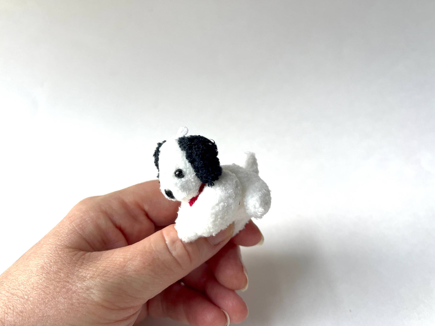 Mini Plush Puppy Dog Bag Charm Backpack Keychain  (black ear