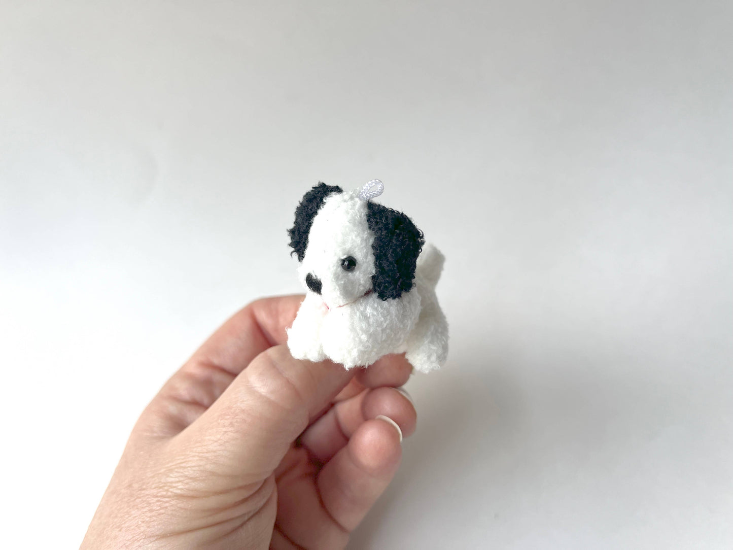 Mini Plush Puppy Dog Bag Charm Backpack Keychain  (black ear
