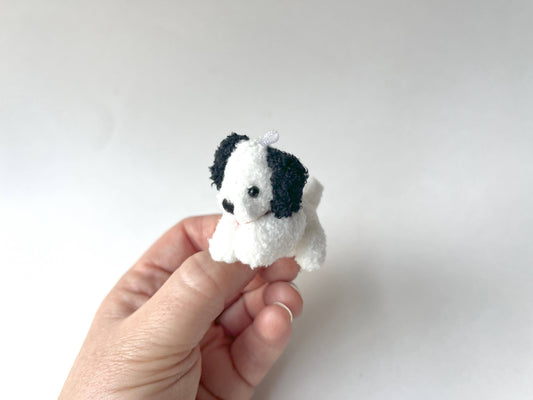 Mini Plush Puppy Dog Bag Charm Backpack Keychain  (black ear