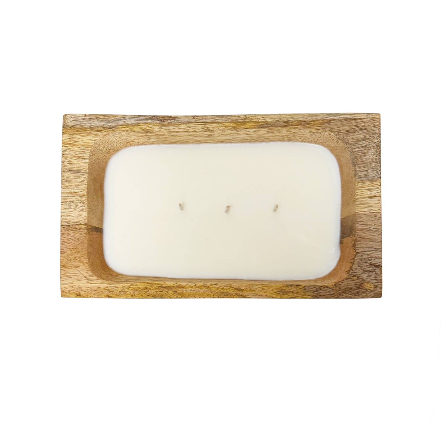 Mango Wood Deep Rectangular Candle