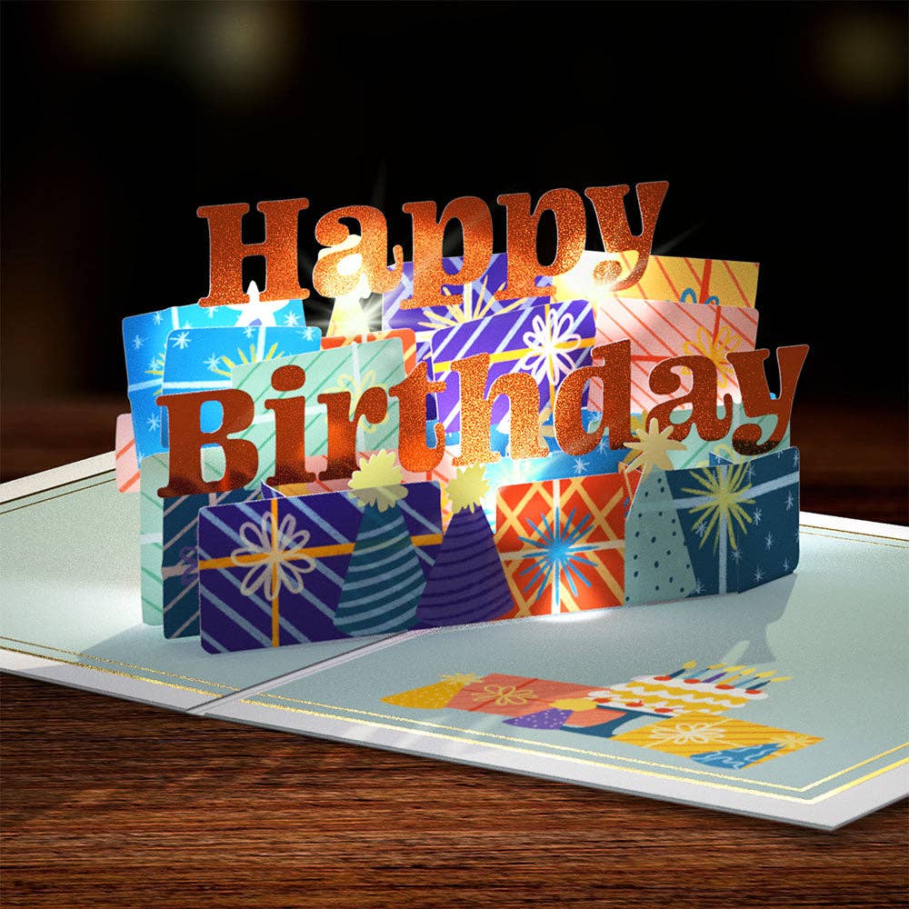 Wishing You a Happy Birthday Music and Lights Card 5x7"