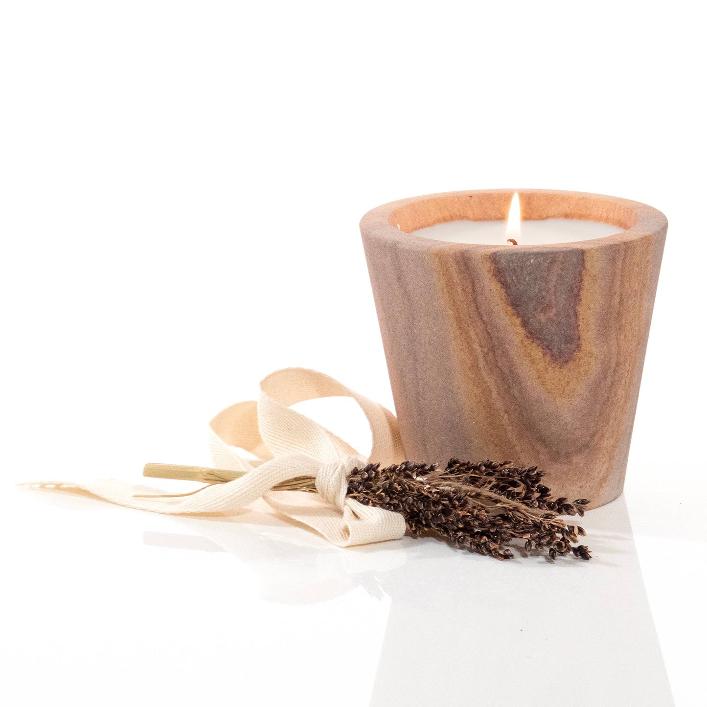 Palo Santo Scented Travertine Candle