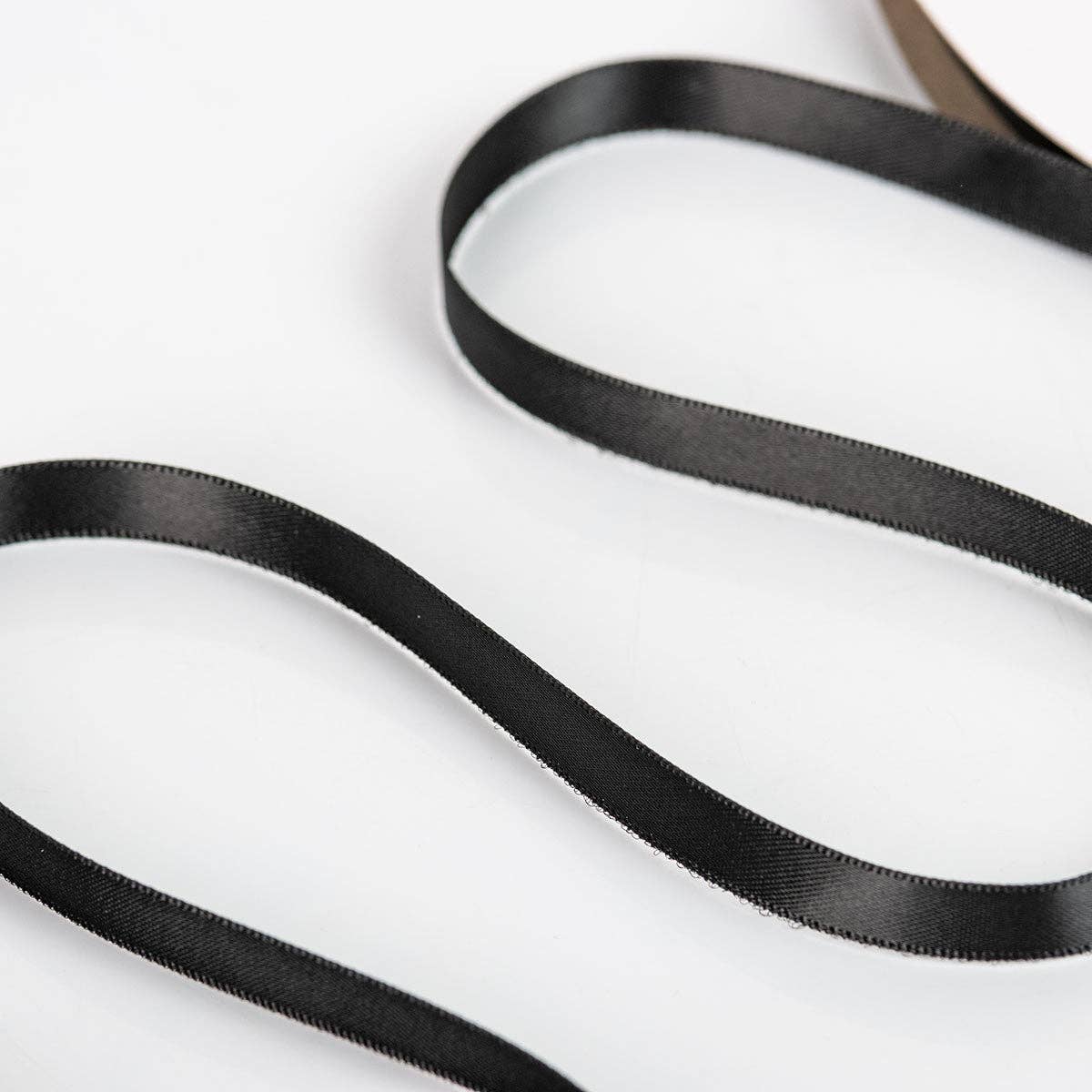 Black 06 Double Faced Satin Ribbon 100-Yard Roll