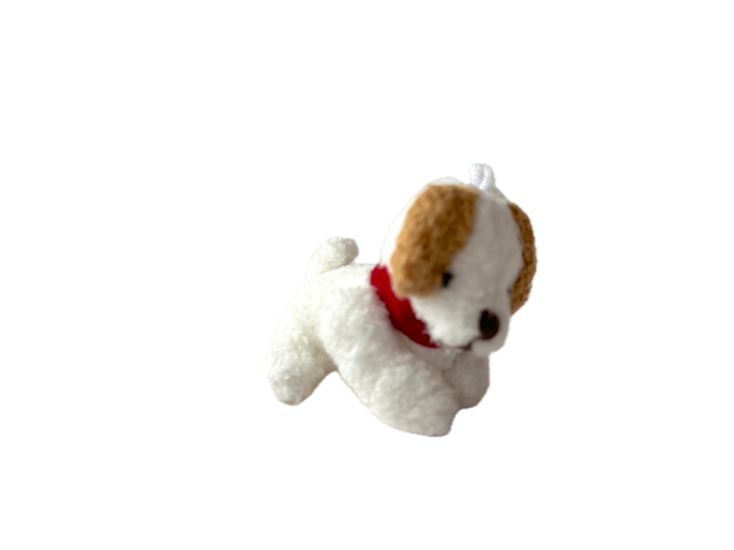 Miniature Plush PuppyDog for Dollhouse or Bag Keychain Charm