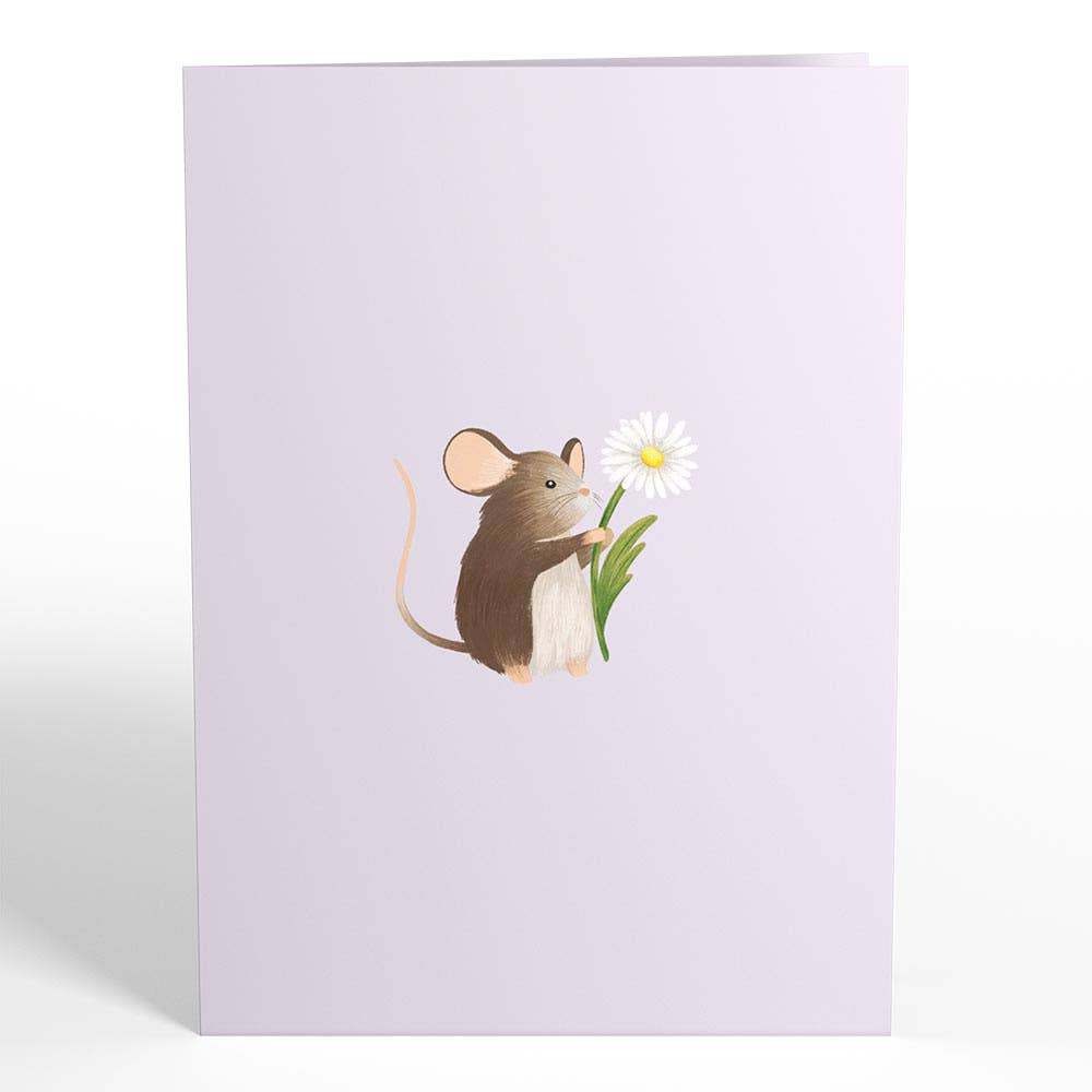 Field Mouse in the Flowers Pop-Up Card 5x7"