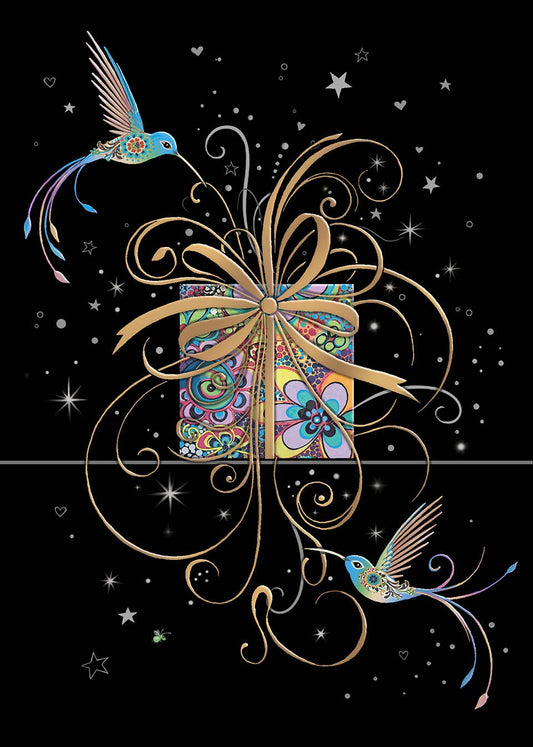 BLANK GREETING CARD GIFT BIRDS BUG ART