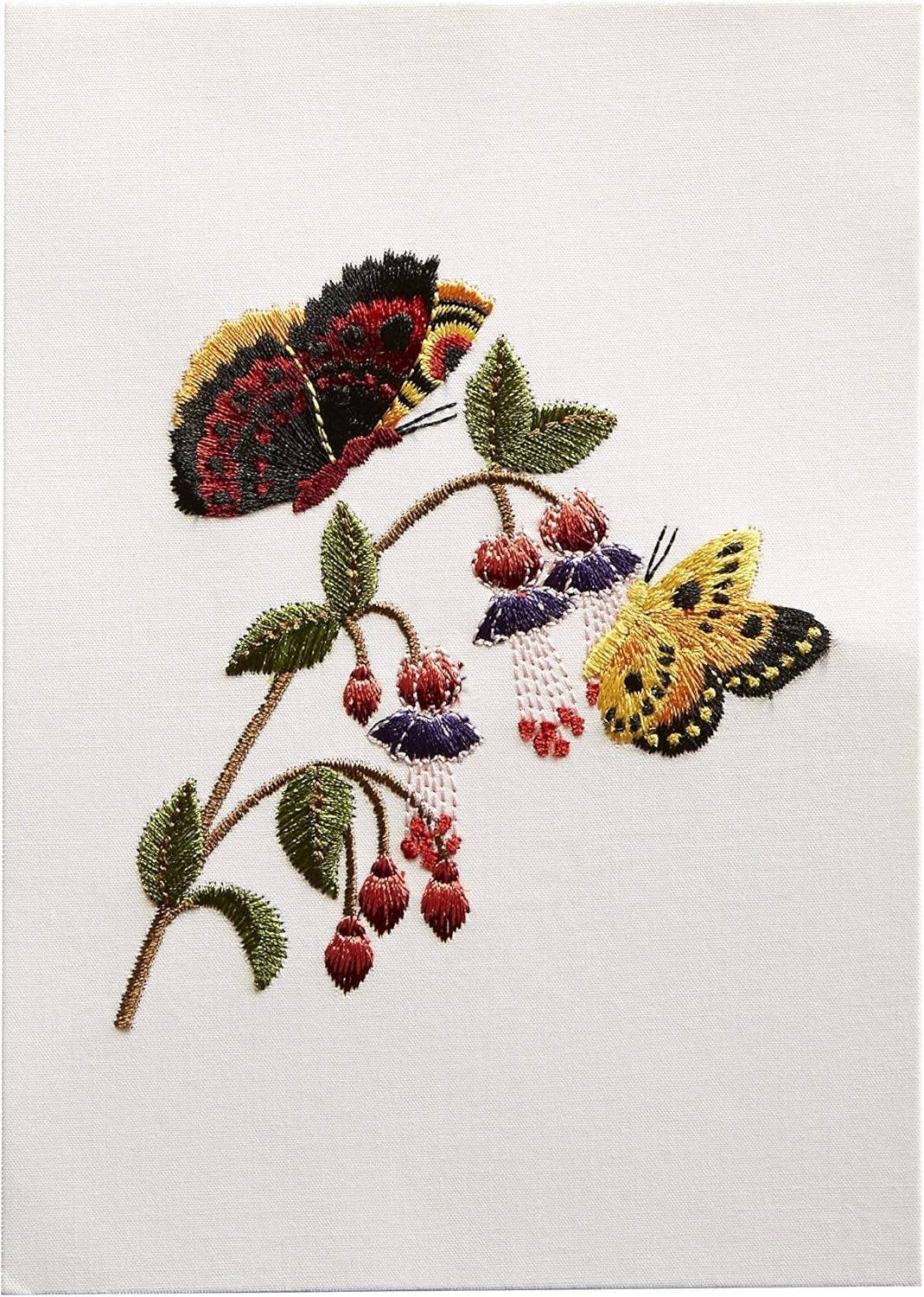 Embroidered Butterflies Blank Card