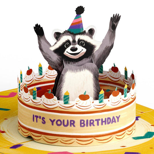 5x7" Go Feral Raccoon Birthday Pop-Up Card