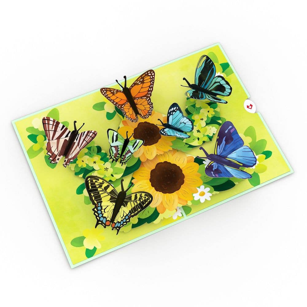 Sunflower Butterflies 5''x7'' Card, Flower, Pop-Up Cards