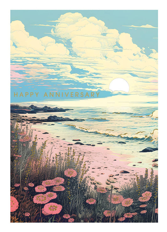 SEASIDE ANNIVERSARY GREETING CARD 4.5 x 6.25"