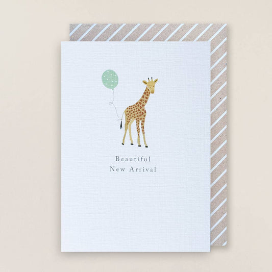 NEW BABY GIRAFFE GREETING CARD L. DARRINGTON
