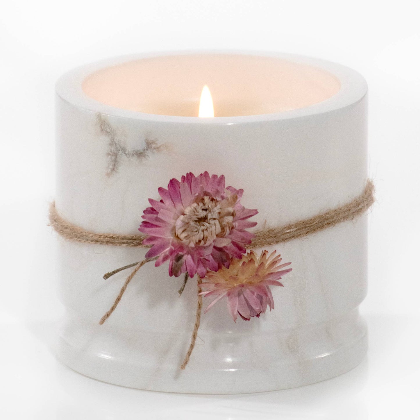 Palo Santo Scented White Marble Candle