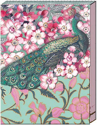 Punch Studio Pocket Notepad  -CHERRY BLOSSOM PEACOCK