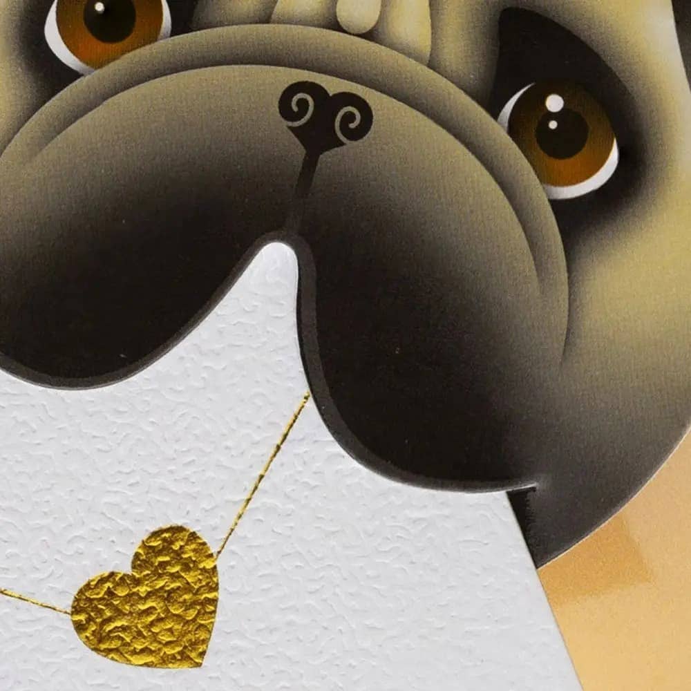 Pug with Letter Blank Card