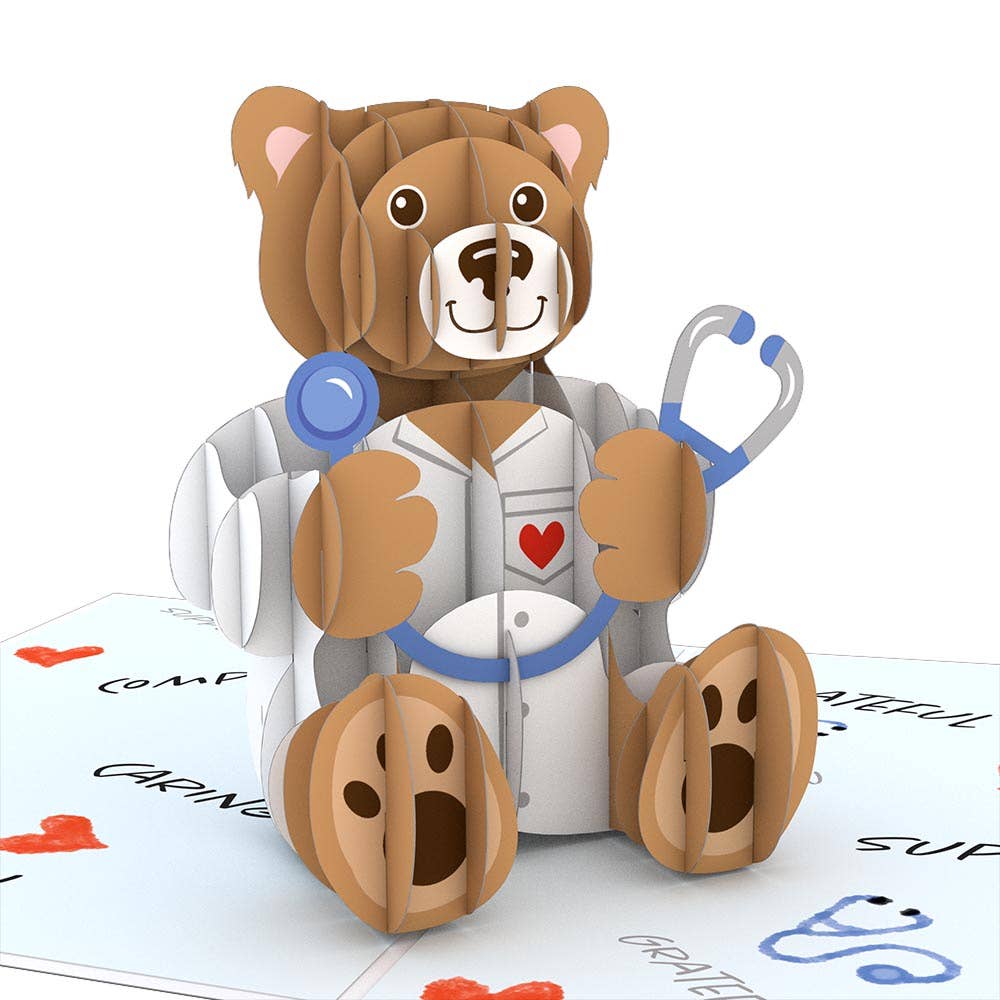 Doctor Bear 5''x7'' Card, Pop-Up Cards, Thank You Cards