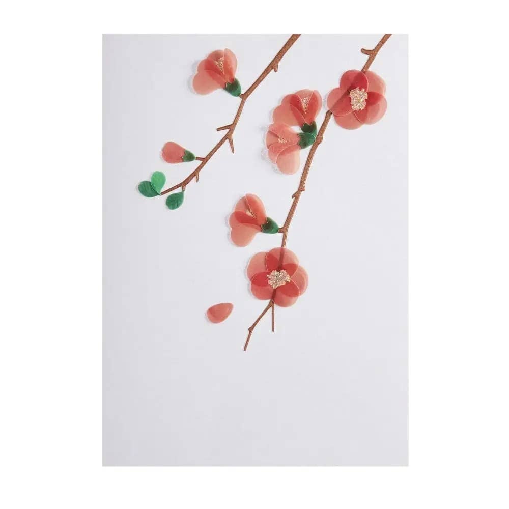 Vellum Quince Branches Blank Card