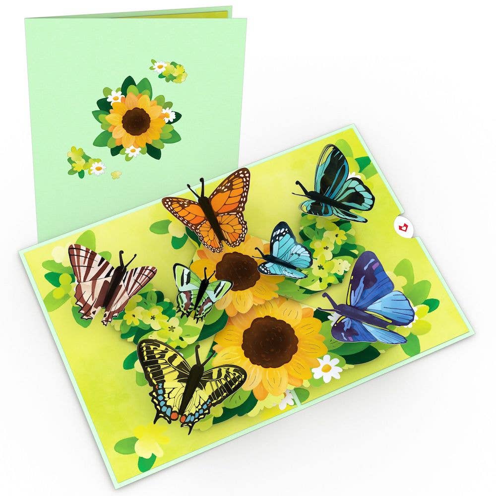 Sunflower Butterflies 5''x7'' Card, Flower, Pop-Up Cards