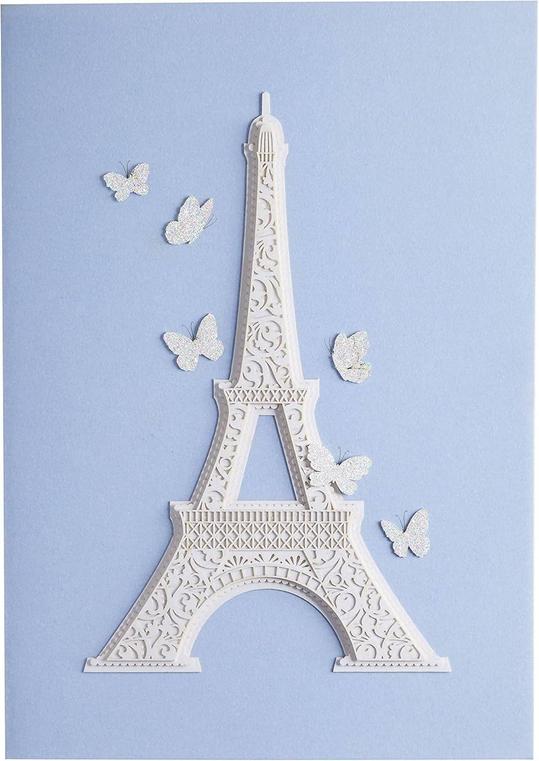 Laser Cut Eiffel Tower Birthday Card