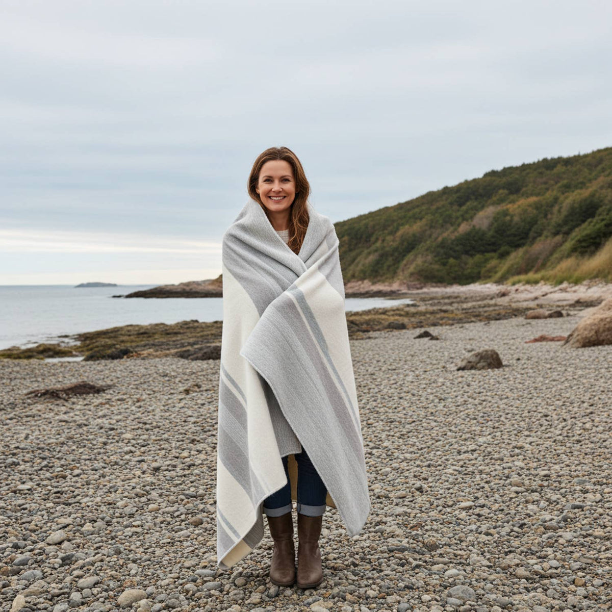 Alpaca Throw - Silver Birch