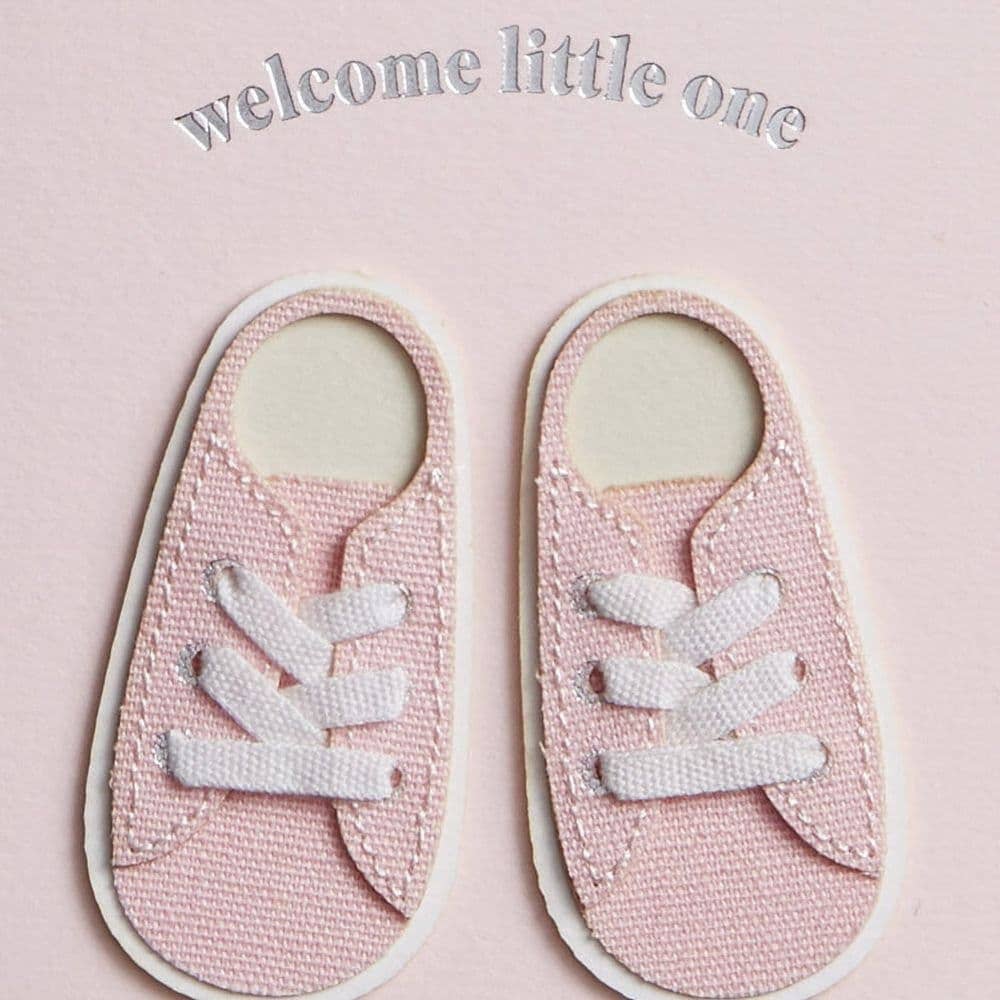 Pink Sneakers Baby Card