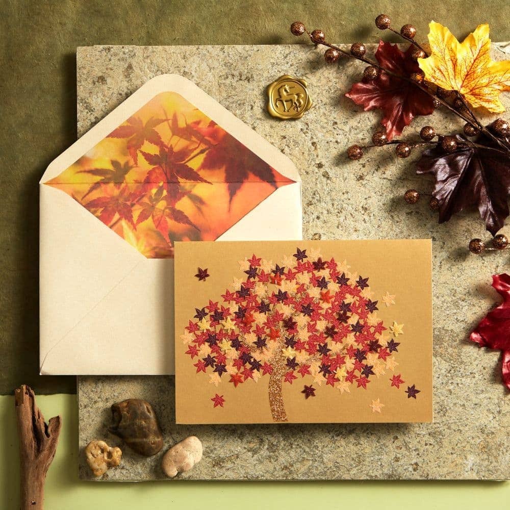 Vellum Japanese Maple Tree Blank Card