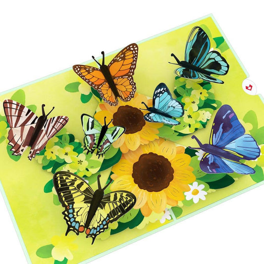 Sunflower Butterflies 5''x7'' Card, Flower, Pop-Up Cards