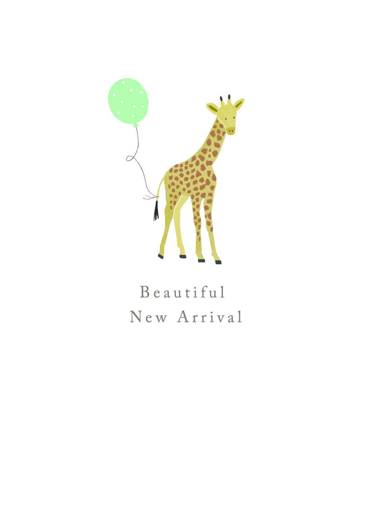 NEW BABY GIRAFFE GREETING CARD L. DARRINGTON