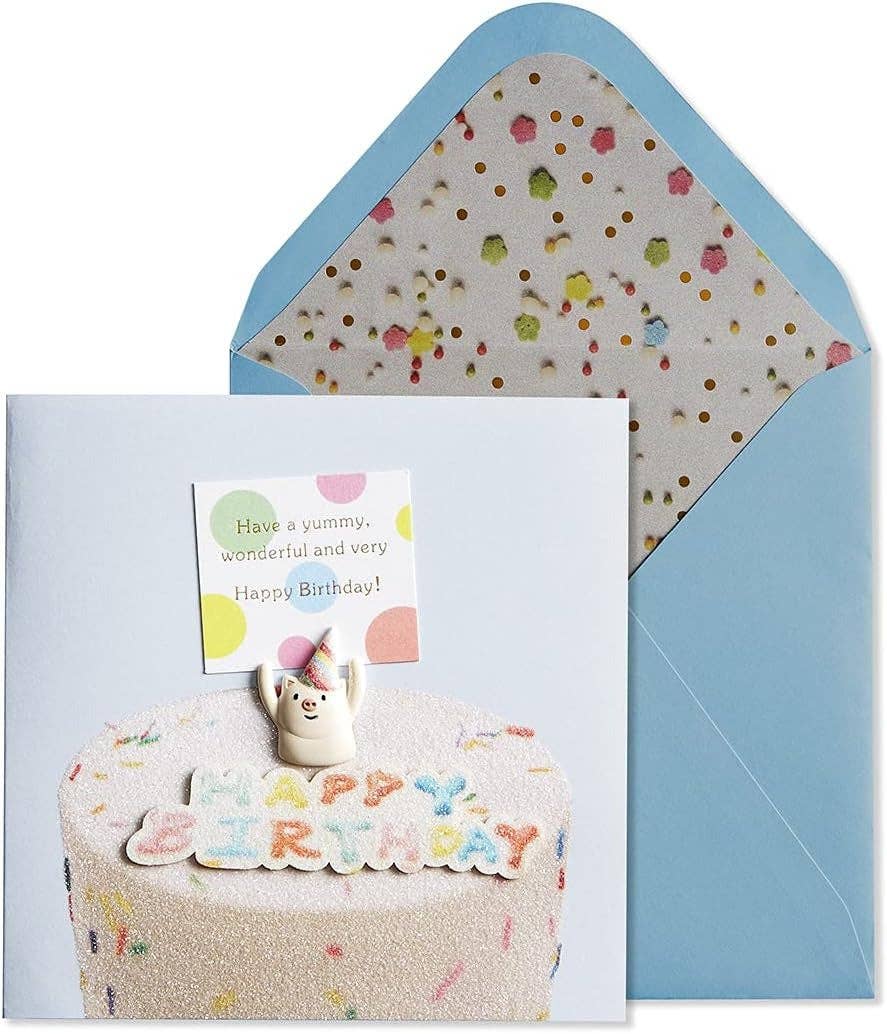 Cake with Pig Birthday Card