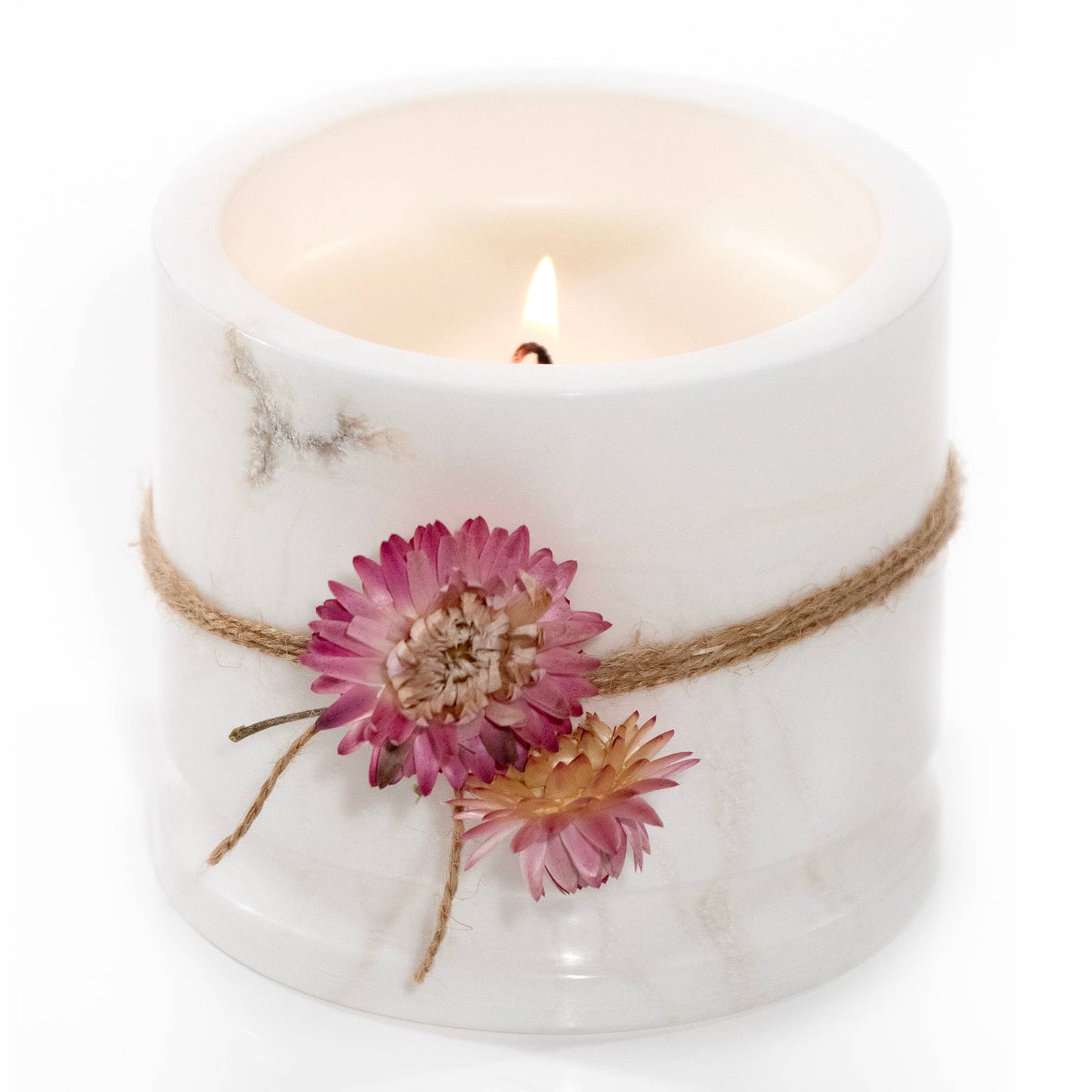 Palo Santo Scented White Marble Candle