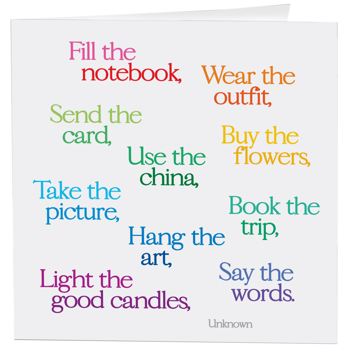 Greeting Card "Fill The Notebook" Inspirational Card