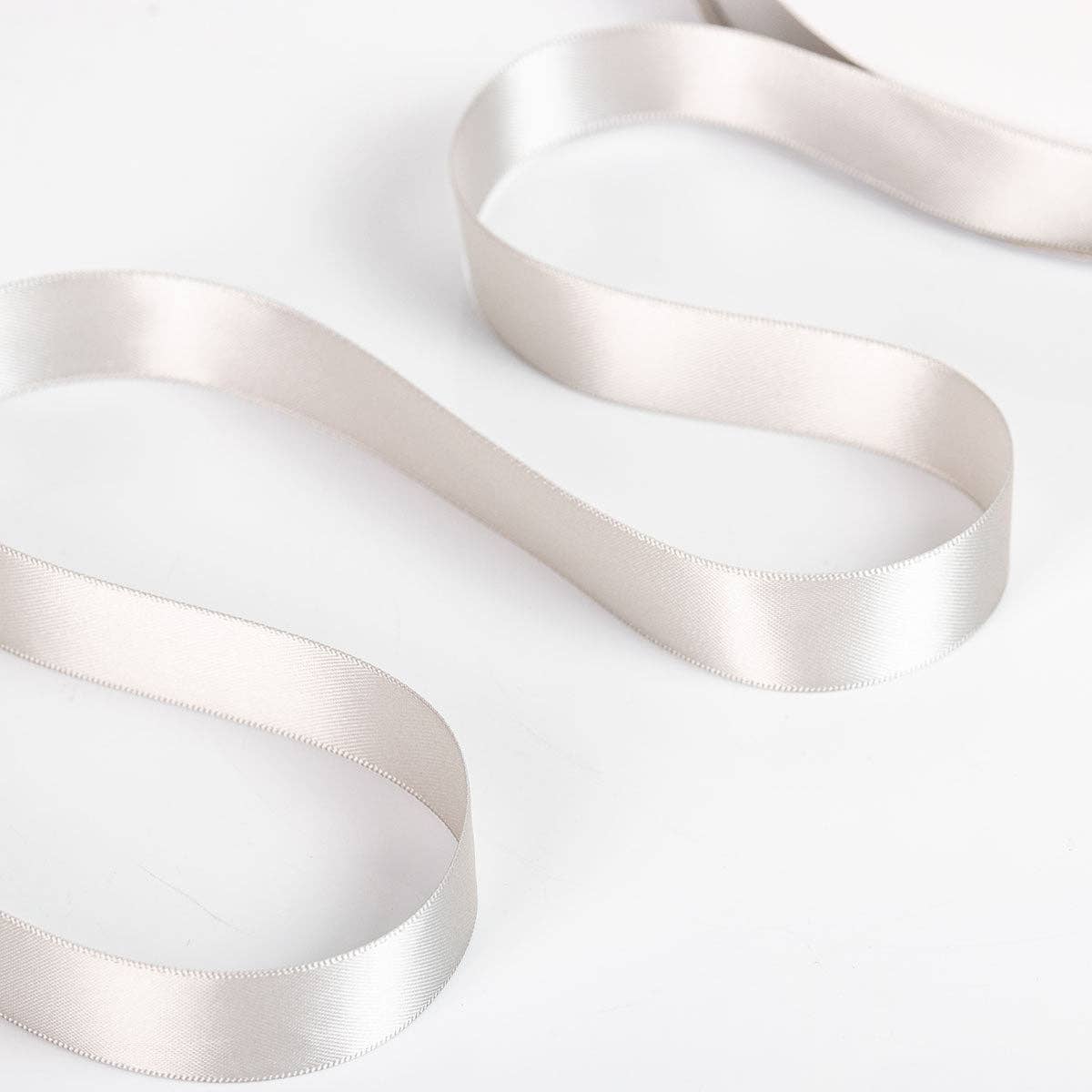 Silver 02 Double Faced Satin Ribbon 100-Yard Roll