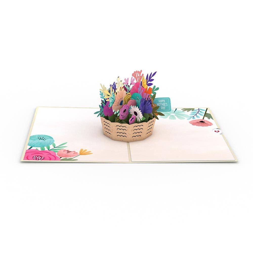 Mother's Day Basket Card, 5x7" Pop-up card, Flower (-62%)