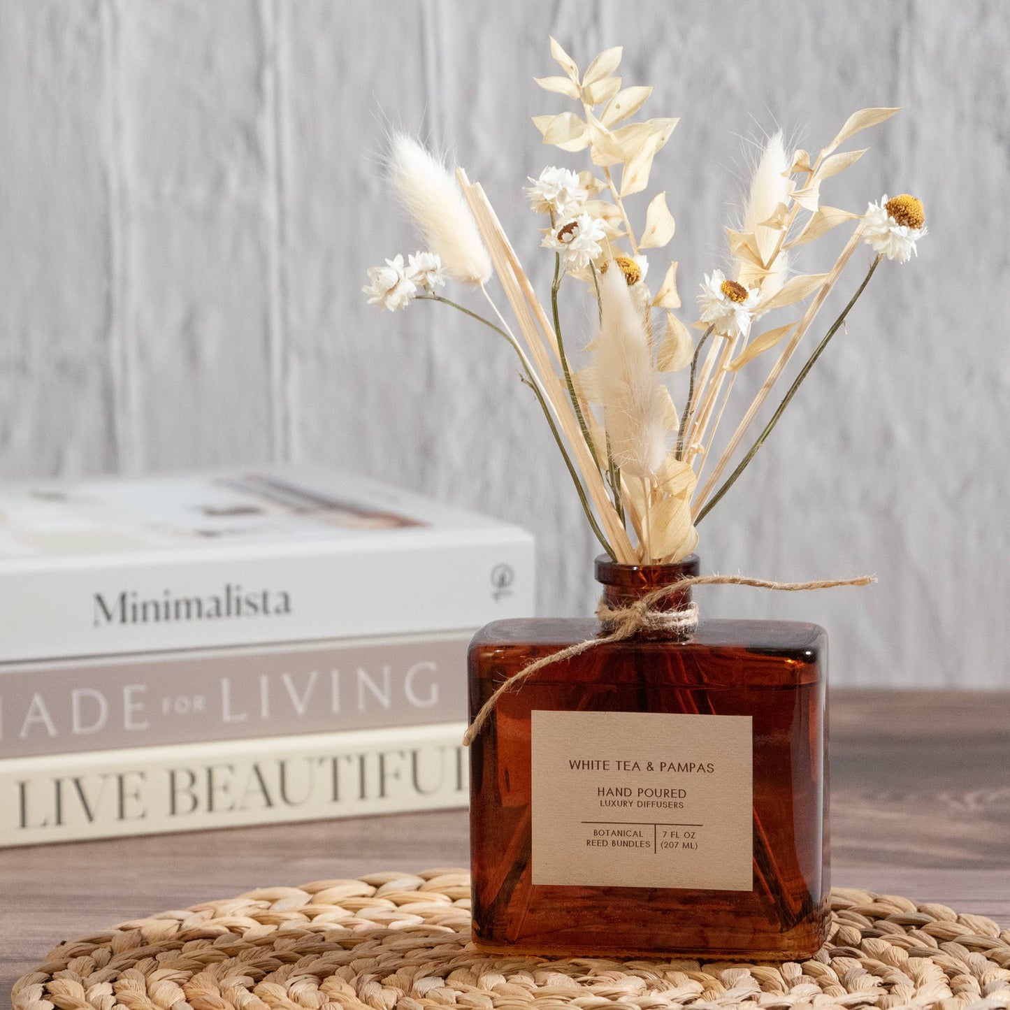 SAMPLE White Tea & Pampas Bouquet Reed Bundle Diffuser