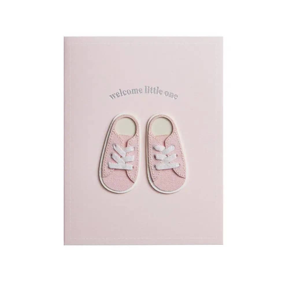 Pink Sneakers Baby Card