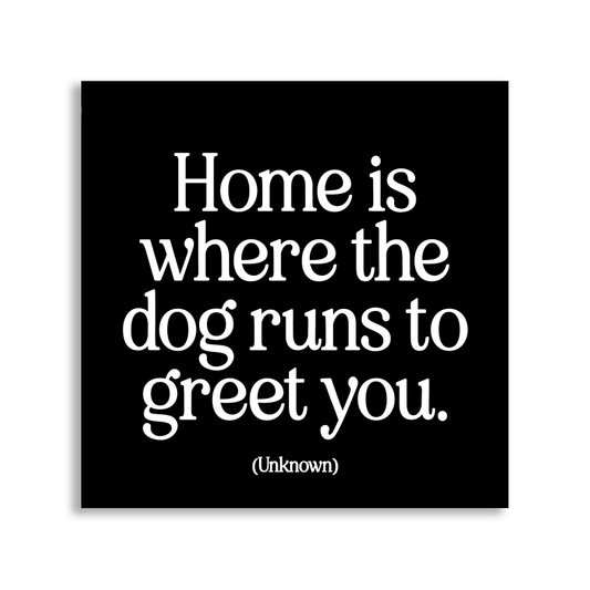 Magnet "Home Is Where The Dog Runs", 3.5 in Square