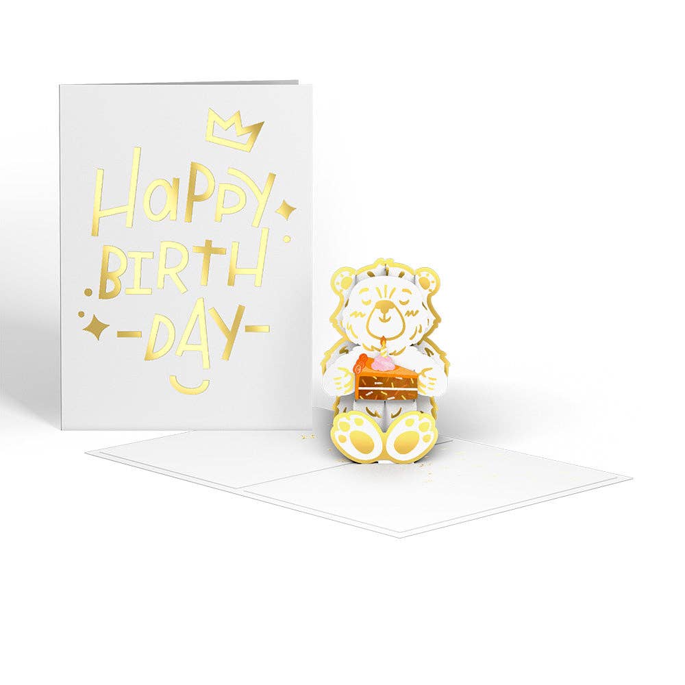Birthday Cake Bear 12-Pack: Tinypop Card 2 x 2.8"