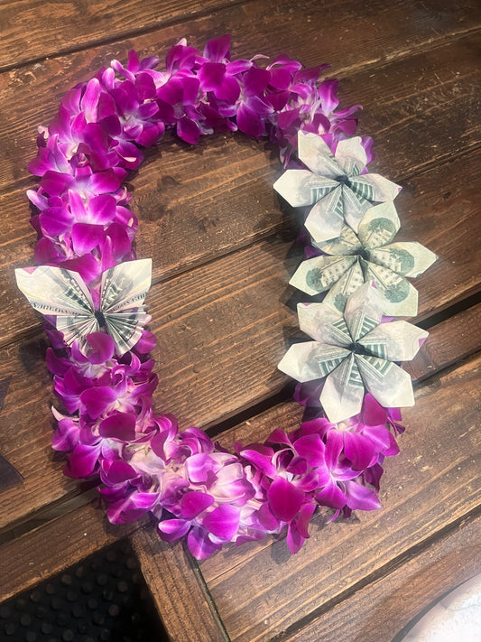 Orchid & Money Lei