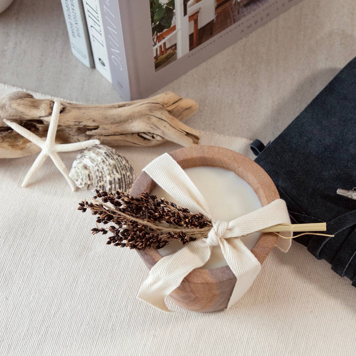Palo Santo Scented Travertine Candle
