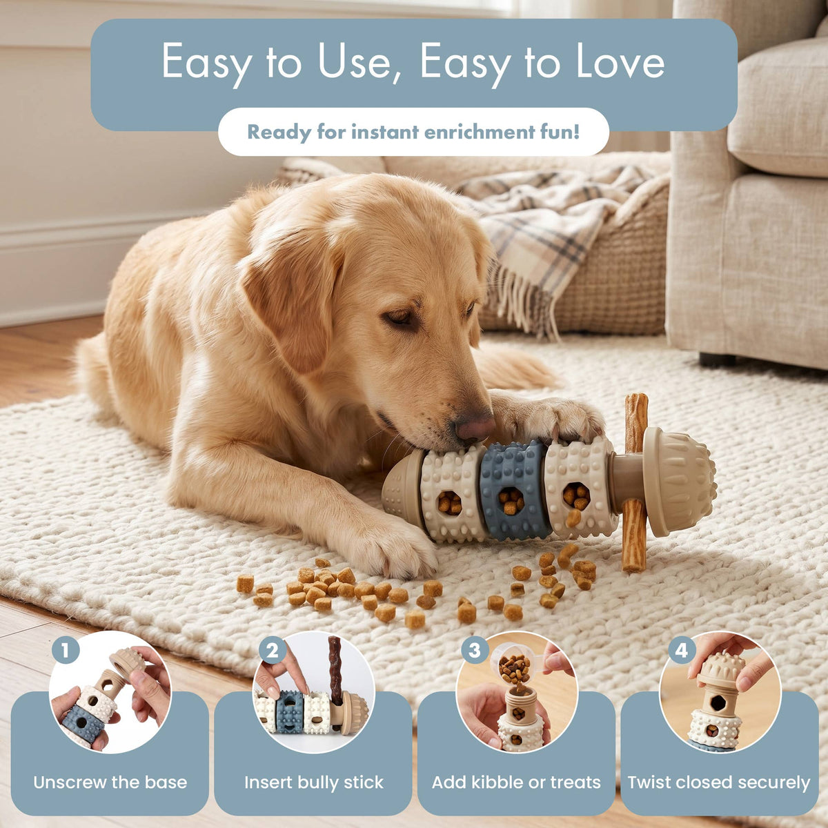 Ali+Oli Pets Bully Stick Holder & Treat Dispensing Dog Toy