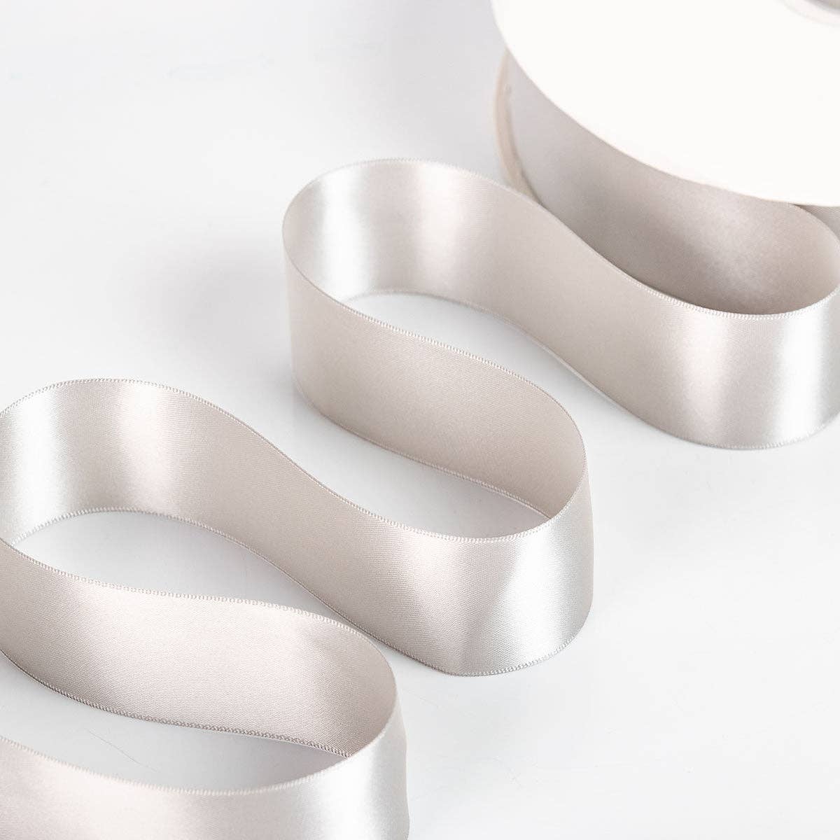 Silver 02 Double Faced Satin Ribbon 100-Yard Roll